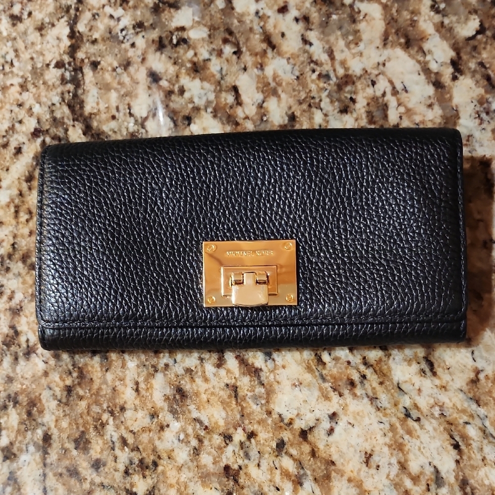Michael Kors Black and Gold Wallet